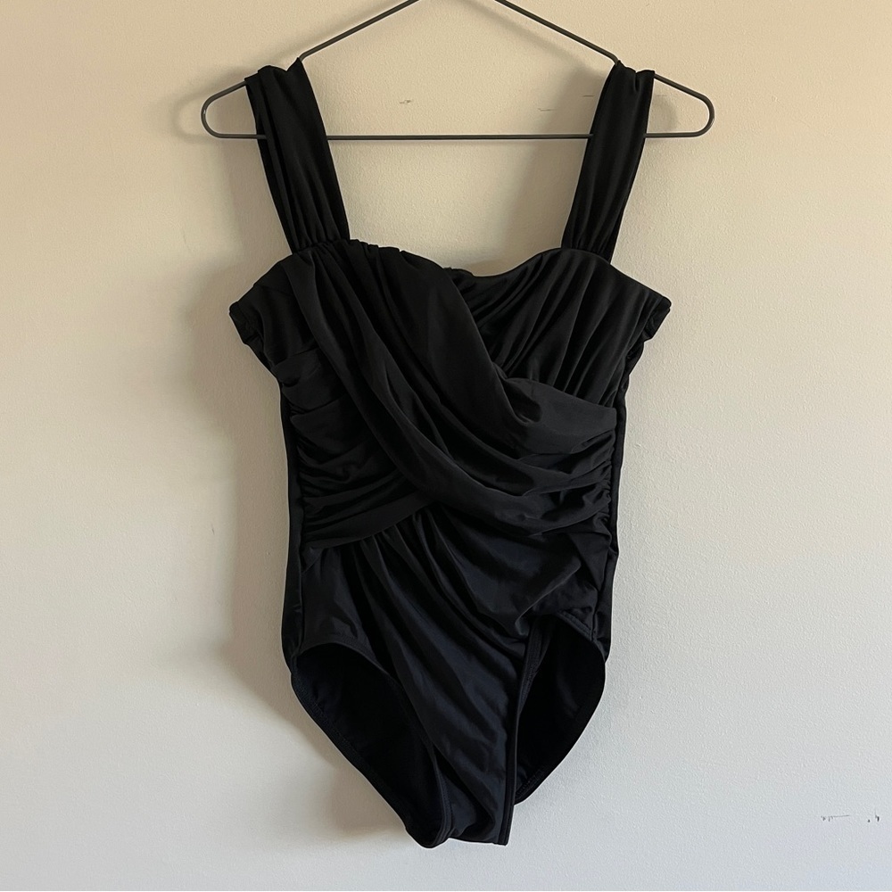 Miraclesuit Black Romance Draped One Piece Swimsuit
